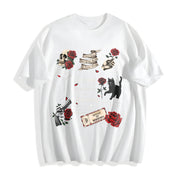Run Little Mouse Haunting Adeline Cotton T-Shirt in White