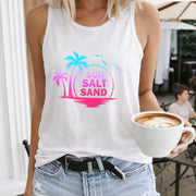 2025 European and American Tank Women's Color Cotton Tank Top in White