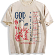 Christian Bible Verse 250 Years Vintage Washed T-Shirt in Beige