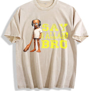 Premium Tung Speed Brainrot Say Wallahi Bro Meme Vintage Washed T-Shirt in Beige