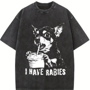 I Have Rabies Vintage Washed T-Shirt in Black