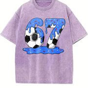67 Soccer Vintage Washed T-Shirt in Purple