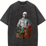 Alvarez Undisputed Champion Mexico Goat Boxing Style vintage washed oversized T-shirt in Black