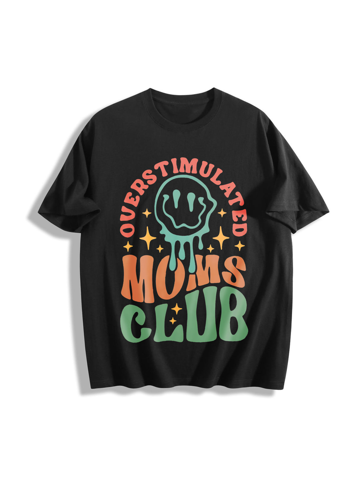 Mom's Club Cotton T-Shirt in Black