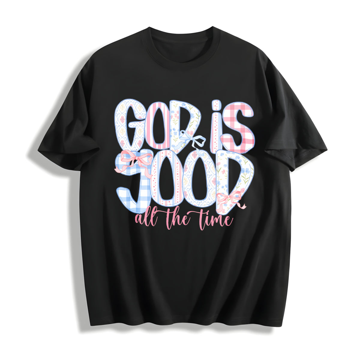 God Is Good All the Time Cotton T-Shirt in Black