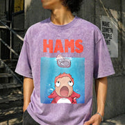 Studio Ghibli Ponyo and Sasuke Vintage Washed T-Shirt in Purple