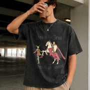Born to Jest Forced to Joust Vintage Washed T-Shirt in Black