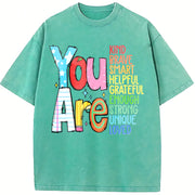 You Are Kind Back to School Vintage Washed T-Shirt in Blue