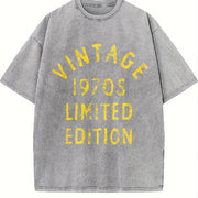 1970s 1970 Theme Classic for Guys Classic Novelty for Guys Vintage Washed T-Shirt in Gray
