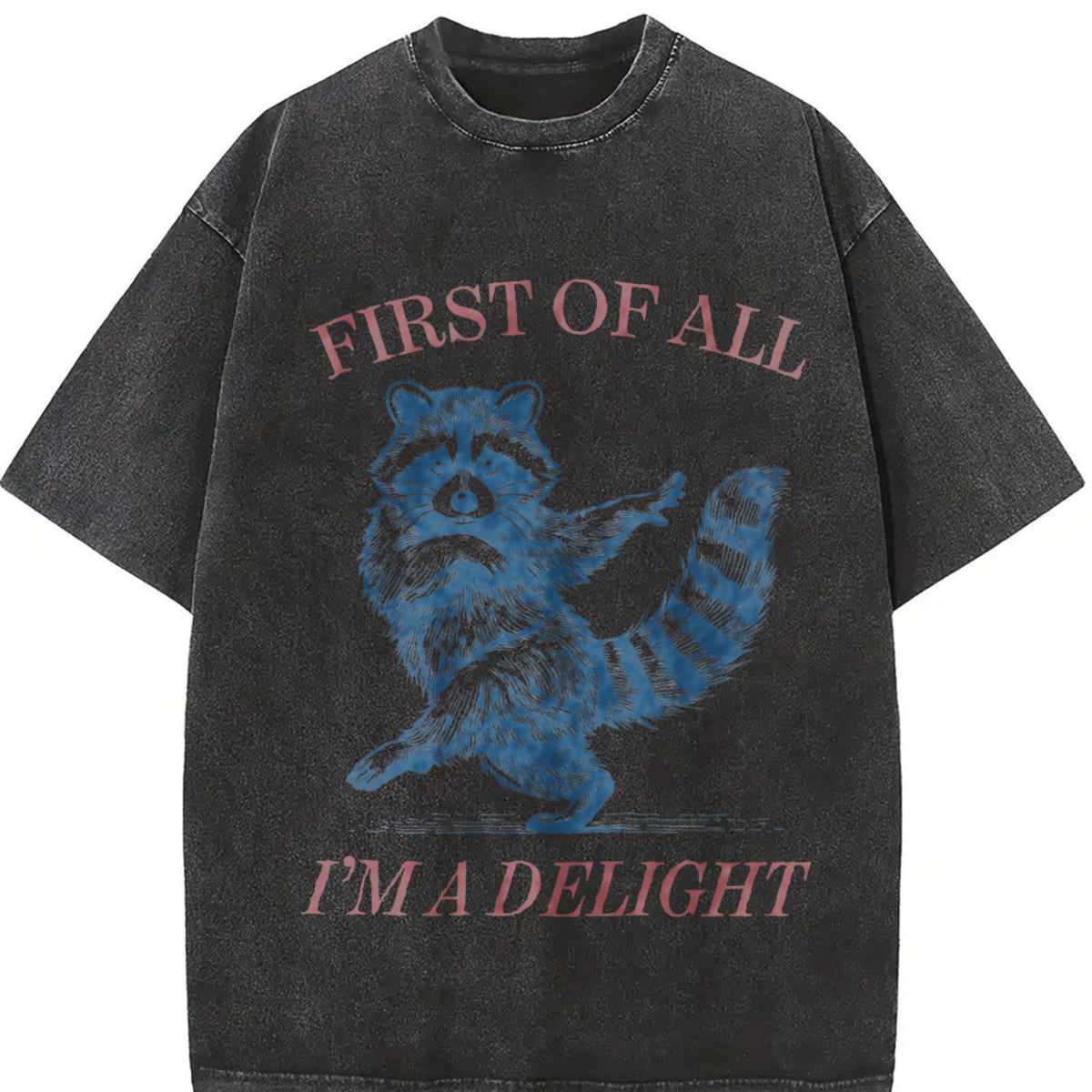 First of All I'm a Delight Vintage Washed T-Shirt in Black