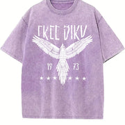 Free Bird Boho Eagle Thunderbird Retro Music Inspired For vintage washed oversized T-shirt in Purple