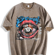 8 Lips Tank Sleeveless Muscle Vintage Washed T-Shirt in Brown