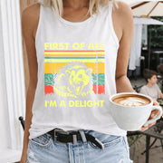 First of All I'm a Delight Women's Color Cotton Tank Top in White