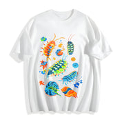 Colorful Insects Cotton T-Shirt in White