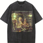 Surreal Band Portrait Vintage Washed T-Shirt in Black