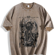 Sleep Token Vessel Heavy Metal vintage washed oversized T-shirt in Brown
