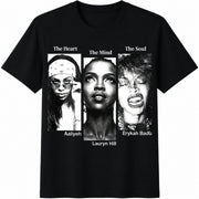 The Heart The Mind The Soul Cotton T-Shirt in Black