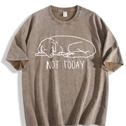 Not Today Dog Lover Vintage Washed T-Shirt in Brown