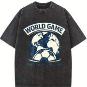 World Game One World One Game Vintage Washed T-Shirt in Black