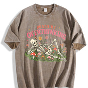Death by Overthinking Vintage Washed T-Shirt in Brown