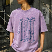 Got Too Silly Retro Silly Goose Vintage Washed T-Shirt in Purple