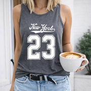 V-neck for Spring and Autumn Women's Color Cotton Tank Top in Gray