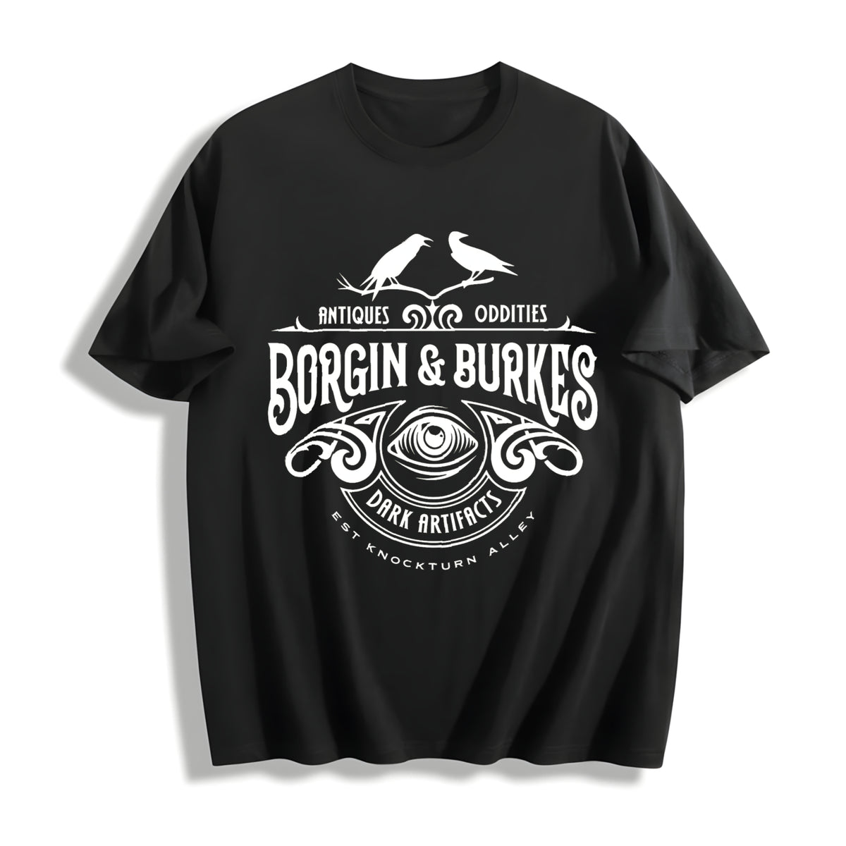 European and American Cotton T-Shirt in Black