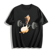 Lifting Duck Gym Cotton T-Shirt in Black