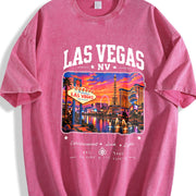 Las Vegas Nevada NV Travel Souvenir City Urban Desert Vintage Washed T-Shirt in Red
