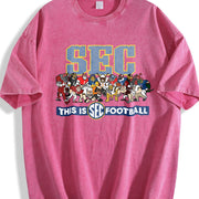 SEC Southeastern Conference - Retro College Sports vintage washed oversized T-shirt in Red