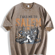 Take Me to Salem Vintage Washed T-Shirt in Brown