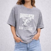 Basgiath War College vintage washed oversized T-shirt in Gray