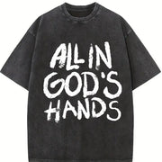 All in God's Hands Faith Vintage Washed T-Shirt in Black