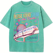 Please Stand Clear of the Doors Vintage Washed T-Shirt in Blue