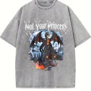 Not Your Princess 90s Vintage Washed T-Shirt in Gray