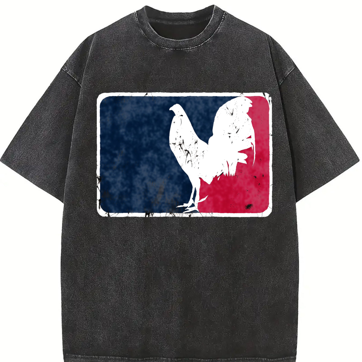 GameFowl Major League Rooster for Parties vintage washed oversized T-shirt in Black