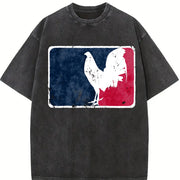 GameFowl Major League Rooster for Parties vintage washed oversized T-shirt in Black