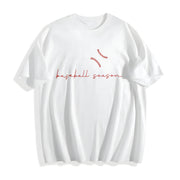 Baseball Season Game Day Baseball Cotton T-Shirt in White