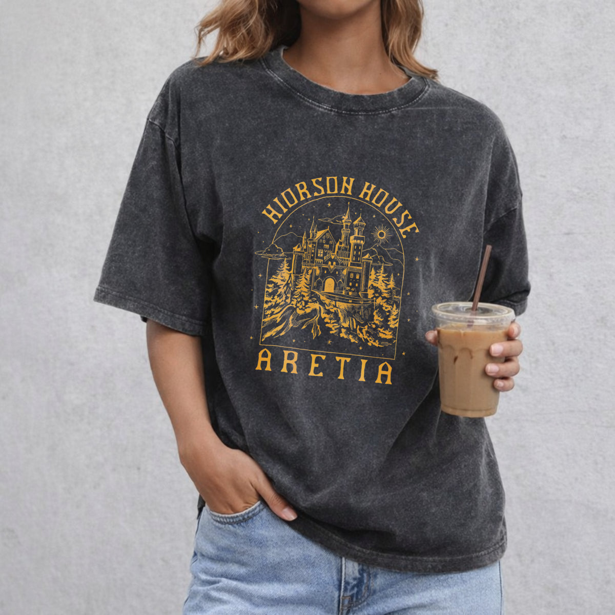 Xaden Riorson House vintage washed oversized T-shirt in Black