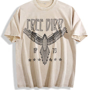 Free Flying Premium Batik Brand Vintage Washed T-Shirt in Beige