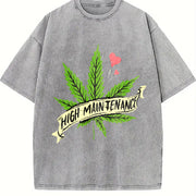High Maintenance Weed 420 vintage washed oversized T-shirt in Gray