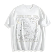 Crows Before Bros Support Your Local Murder Cotton T-Shirt in White
