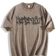 Western Saddle Cowgirl Country Horse Western Stuff Western Vintage Washed T-Shirt in Brown
