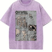 Retro Cowboy Bebop Anime Mineral Anime Manga Heavy Vintage Washed T-Shirt in Purple