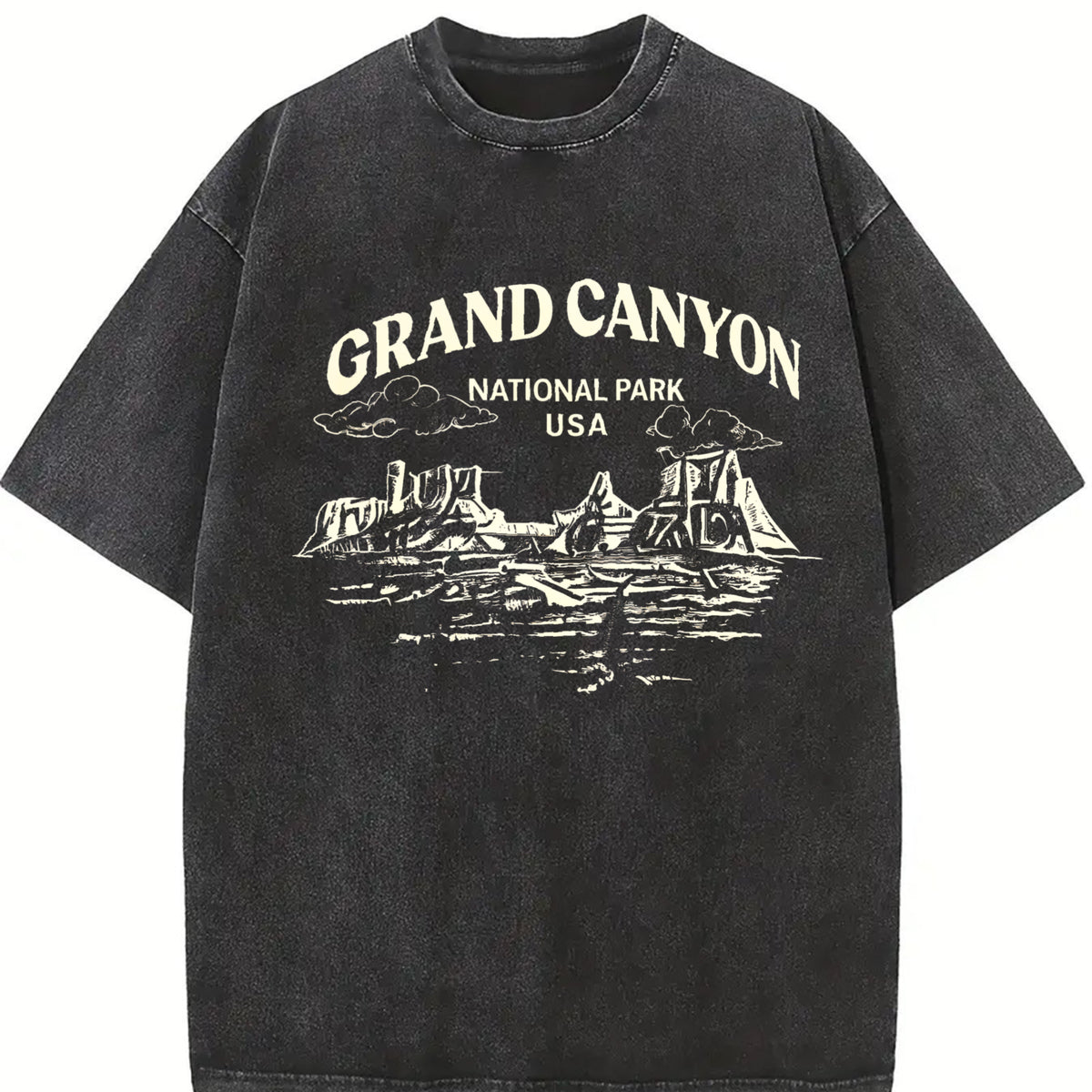 Grand Canyon National Park Vintage Washed T-Shirt in Black
