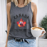 Canada True North Women's Color Cotton Tank Top in Gray