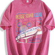 Please Stand Clear of the Doors Vintage Washed T-Shirt in Red