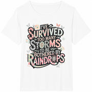Motivational Quote with Floral & Butterfly Accents Cotton T-Shirt in White
