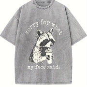 Sorry for What My Face Said Vintage Washed T-Shirt in Gray