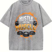 Hustle for the Muscle Vintage Washed T-Shirt in Gray